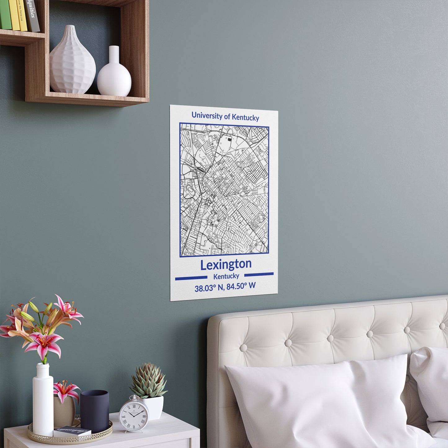 Map of Lexington, Kentucky Poster no Frame (Team Colors)