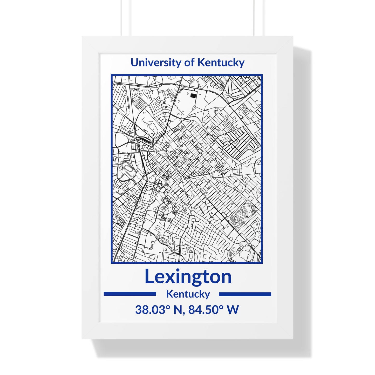 Map of Lexington, Kentucky Poster (Team Colors)