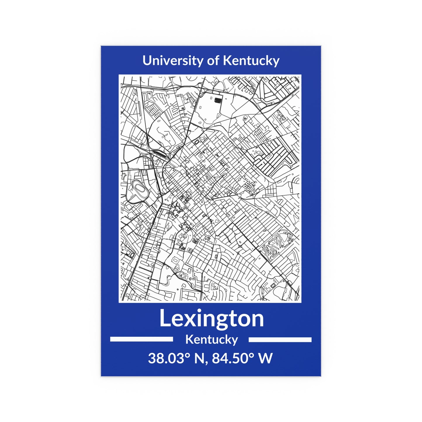 Map of Lexington, Kentucky Poster no Frame (Team Colors)