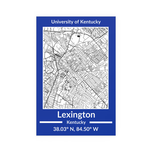 Map of Lexington, Kentucky Poster no Frame (Team Colors)