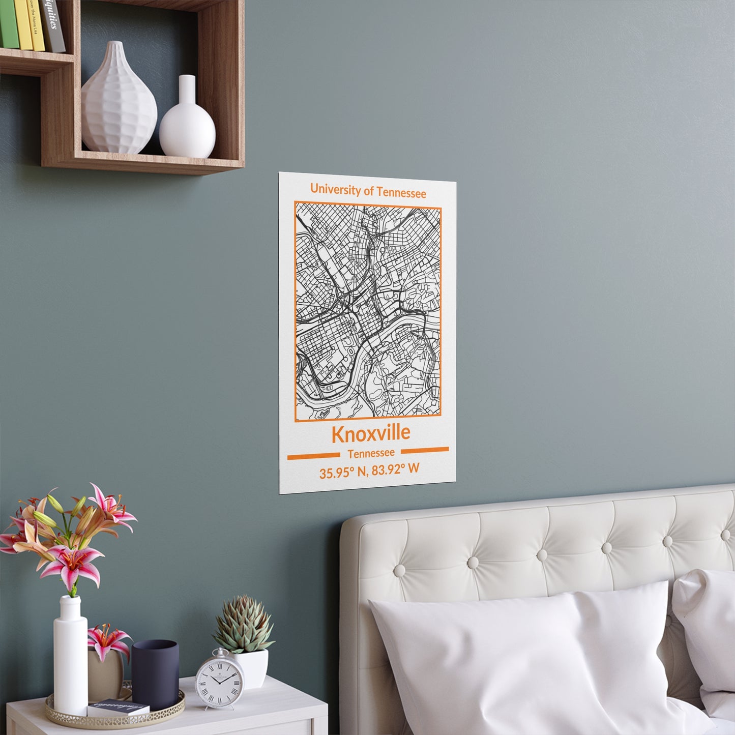 Map of Knoxville, Tennessee Poster no Frame (Team Colors)