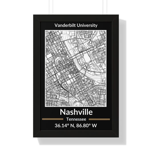 Map of Nashville, Tennessee Poster (Team Colors)