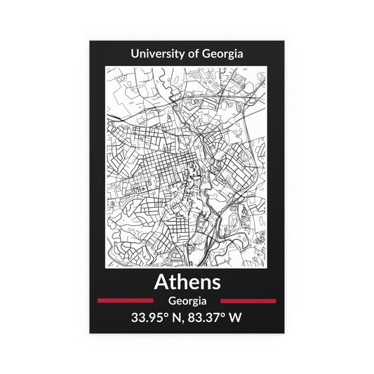 Map of Athens, Georgia Poster no Frame (Team Colors)