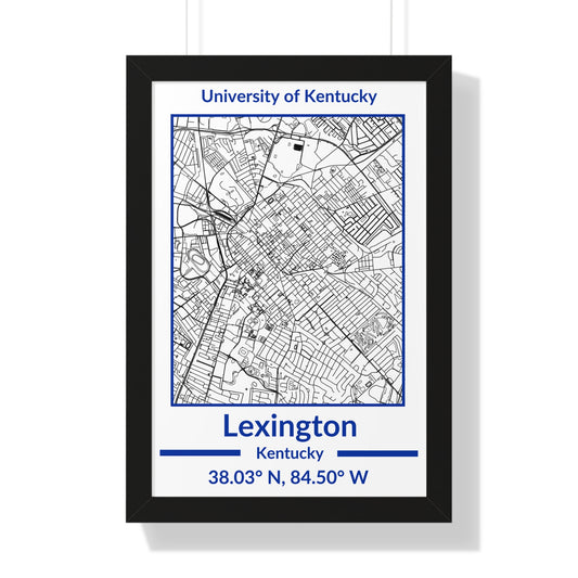 Map of Lexington, Kentucky Poster (Team Colors)