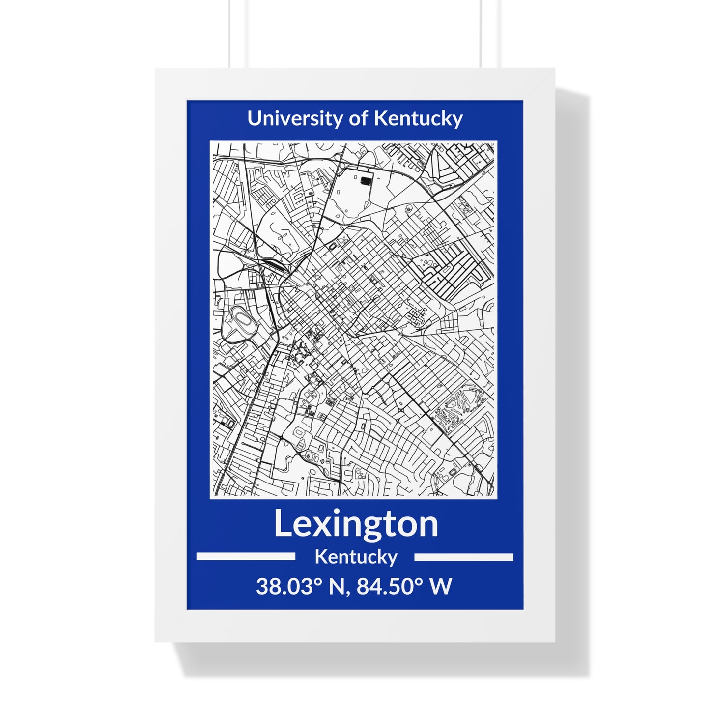 Map of Lexington, Kentucky Poster (Team Colors)