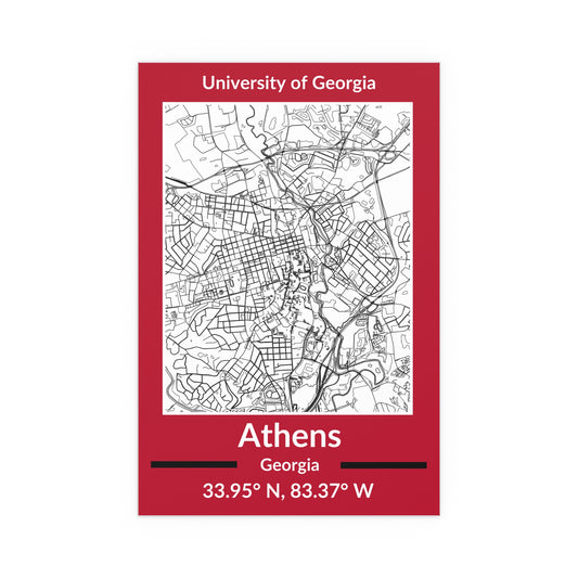 Map of Athens, Georgia Poster no Frame (Team Colors)