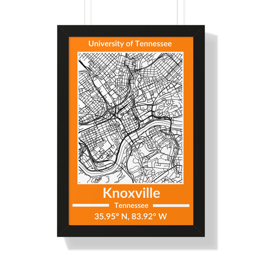 Map of Knoxville, Tennessee Poster (Team Colors)