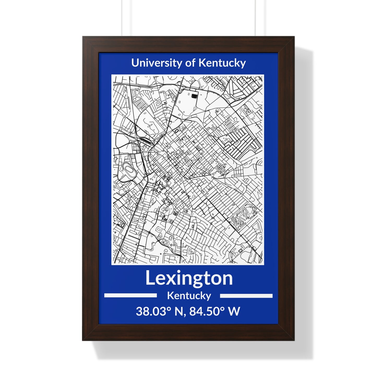 Map of Lexington, Kentucky Poster (Team Colors)