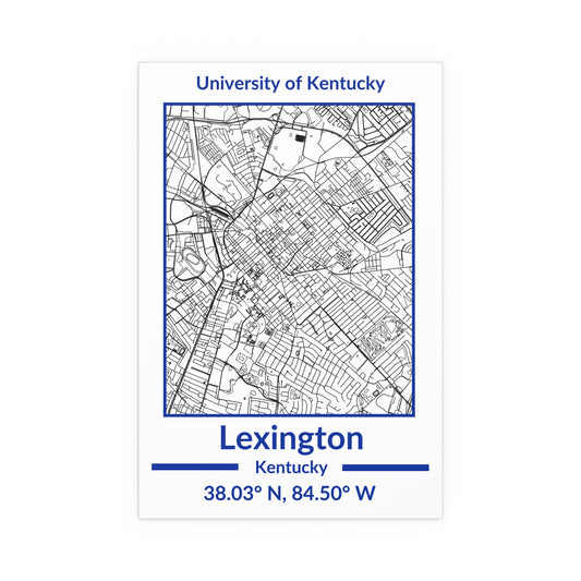 Map of Lexington, Kentucky Poster no Frame (Team Colors)