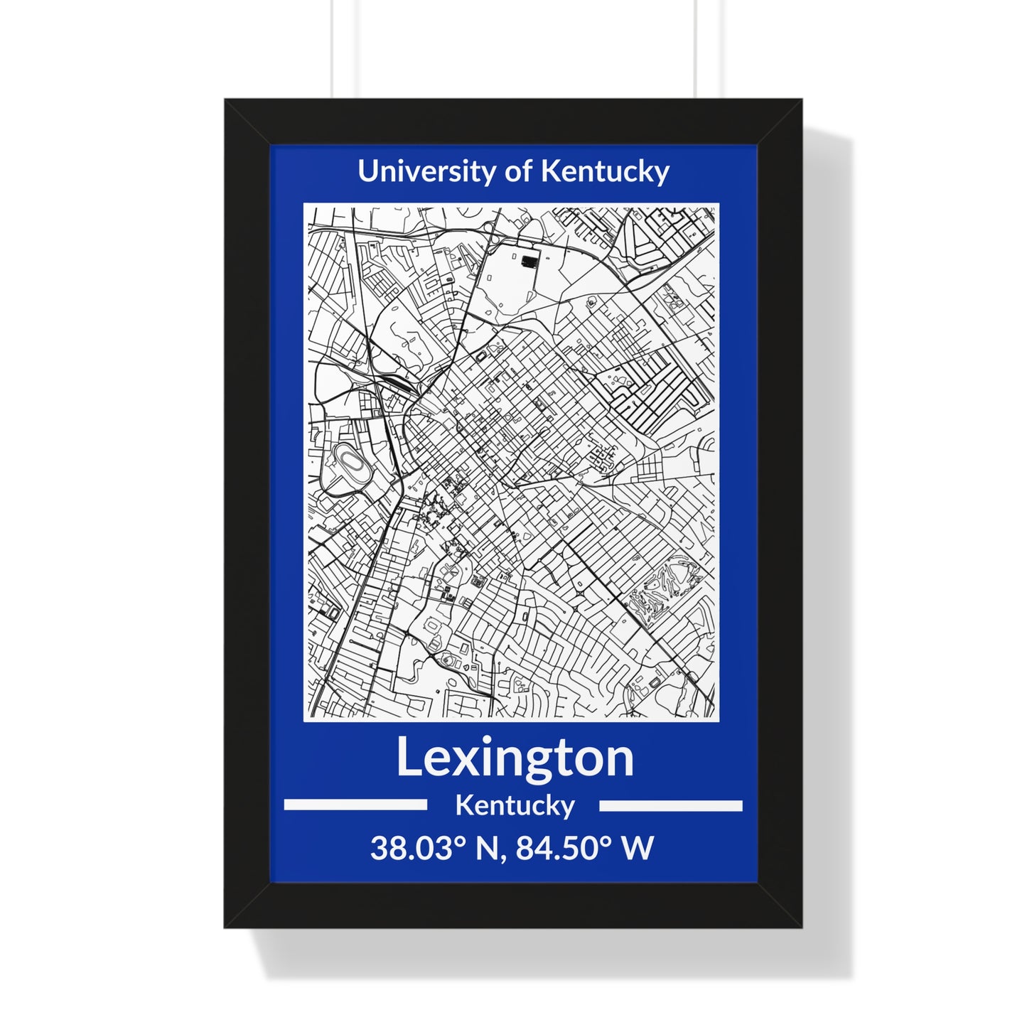 Map of Lexington, Kentucky Poster (Team Colors)