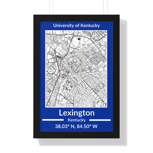 Map of Lexington, Kentucky Poster (Team Colors)